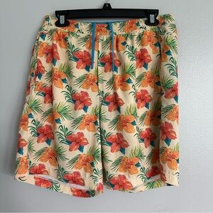 Birddogs Boom Hawaiian Tropical Floral Swim Shorts Size Large